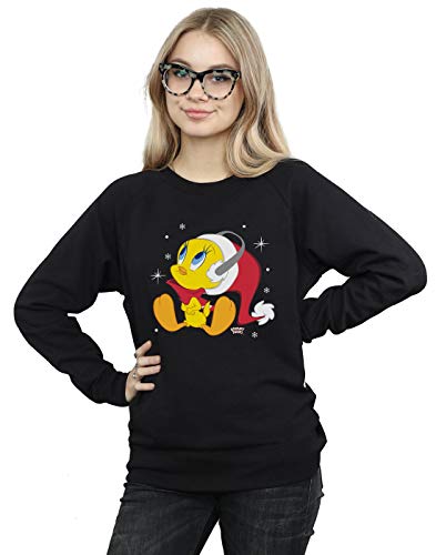 Image of Absolute Cult Looney Tunes Women's Christmas Tweety Sweatshirt Black Large