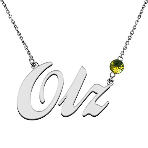 GR859C Personalized Charm Name Necklace with Birthstone for Best Friends Olz