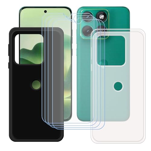 BMPNLSZ �K�p Motorola Edge 70 Fusion+�p+[4�_�Z�b�g]HD�����K���X�V���J�Q���V�F��TPU�ی�o�b�N�V�F���ėp�u���b�N+�������V�F��-Motorola Edge 70 Fusion+�p�X�N���C�u�h�~�ی�J�o�[(6,8")