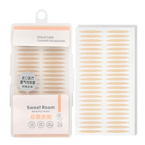 Invisible Double Eyelid Tapes, Single Side Sticky Medical-use Adhesive Fiber Perfect for Hooded, Droopy, Mono-eyelids (Medium)