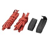 Aexit 2M Long Electrical equipment Polyolefin Wire Wrap Heat Shrinkable Shrink Tube 4 in 1 Red Black