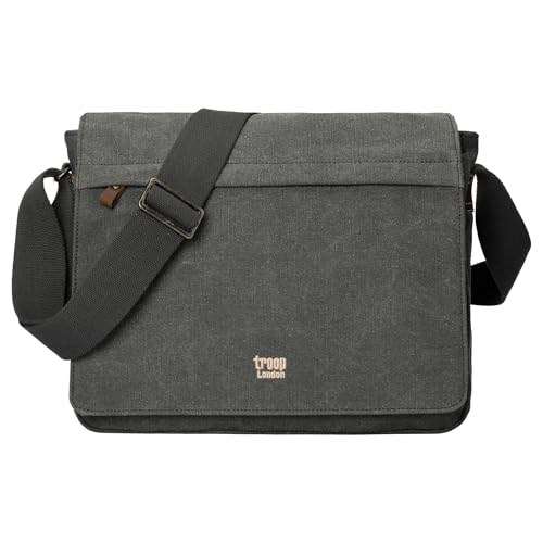 Sacoche ordinateur Troop London TRP0240 en toile et cuir premium