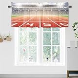 Valance for Kitchen Windows Sports Athletics Stadium Valance Curtains for Bathroom Bedroom Living Room,Sports Stadium Arena Print Art Rod Pocket Decor Short Window Curtain 1 Panel, 54x18 Inch