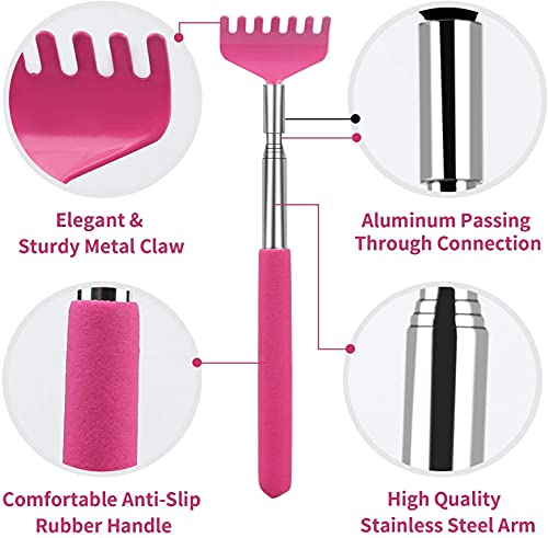 Image of Alexvyan Small Adjustable Portable Extendable Back Scratcher, Metal Stainless Steel Telescoping Itching Stick Tool (Pack of 2 - Model 1)