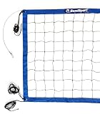 Rete professionale per beach volley, pallavolo, 8,5 m, PP, resistente alle intemperie, per interni ed esterni, giardino, spiaggia, sport (blu)