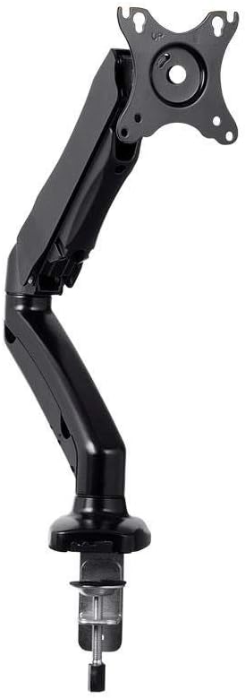 Monoprice Smooth Full Motion Single Monitor Adjustable Gas Spring Desk Mount - for Smaller Screens, Up to 27in Monitors, 14.3 LBS Display Weight, Black