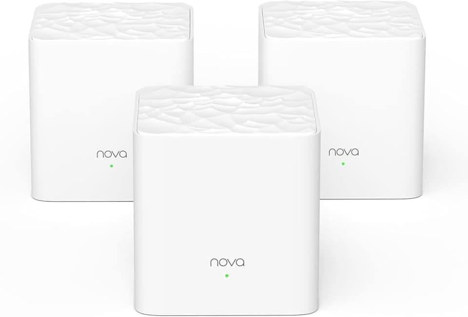 Tenda Sistema Nova Mesh WiFi – Cobre 3500 m² – Rede de malha de banda dupla AC1200 para Internet doméstica – Controle parental – Pacote com 3