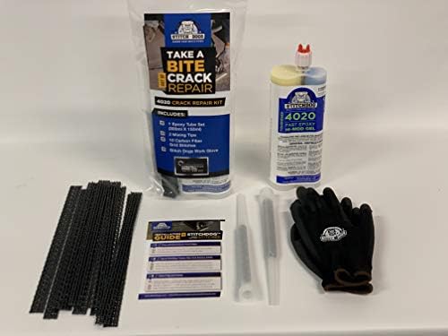 StitchDog DIY Concrete Crack Repair Kit 4020 for Vertical and Overhead Crack Repair, Epoxy and Carbon Fiber