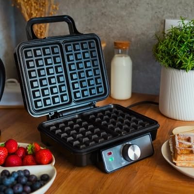Image secondaire de Gaufrier Huslog 1200 W pour Gaufres Belges - Plaques Antiadhésives et Réglage de Température