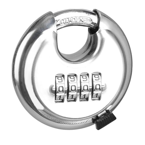 DIGIFLEX Heavy Duty Combination DISC Padlock - 4-Digit Security for Your Property - Toughened Stainless Steel Construction