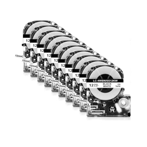3/10/20PK SS12KW �A�݊����̂���G�v�\�� SS12KW LK-4WBN ���x���e�[�v 12 �~�����[�g�� LC-4WBN ���n�ɍ� LW-300 LW-600P ���x���v�����^(10PK White)