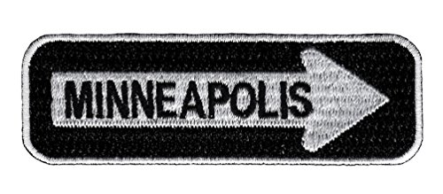One Way Sign Minneapolis Embroidered Patch Iron-On Highway Road Biker