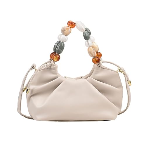 White Beaded Handle Bag