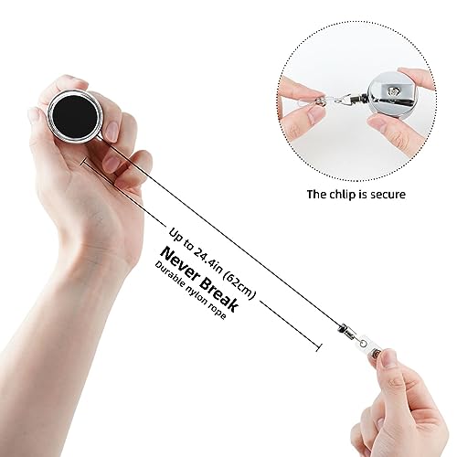 Ubvcxswaq Porta-crachá retrátil de metal com foto personalizada projete seu próprio carretel de crac