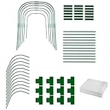 Kit de protección contra heladas de jardín con aros y clips para proteger tus plantas al aire libre (A)