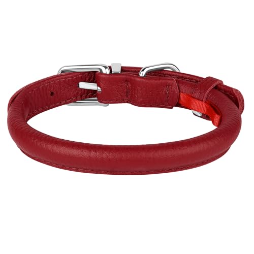 OOPSDOGGY Soft Roll Leather Dog Collar