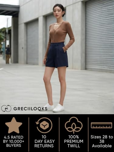 Image of GRECIILOOKS Women's Western Shorts - Trendy Knee Length Casual Bottoms | Relaxed Fit Summer Shorts for Girls & Women (Available in Plus Size)