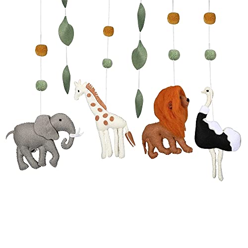 Sorrel + Fern Baby Crib Mobile - Safari Adventure (Elephant, Lion & Giraffe) - Nursery Decoration Ceiling Mobile And Baby Shower For Boys - For Boys & Girls #TOP3