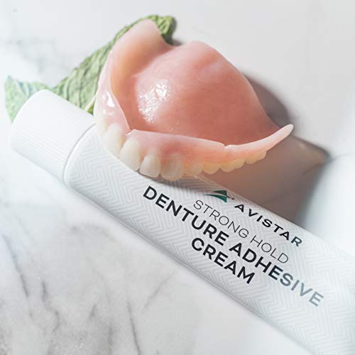 Denture Adhesive Cream (5 Pack) - Extra Strong Hold With Easy Application & Mint Flavour (Zinc & Fluoride Free) #TOP4