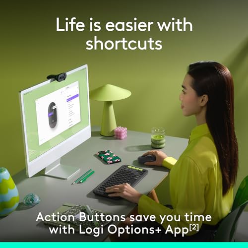 Image of Logitech POP Mouse, Compact and Portable Wireless Bluetooth - Graphite | Compact, Portable, programmable Buttons, Quiet clicks, Easy-Switch for up to 3 Devices, Laptop, Tablet, PC - Graphite