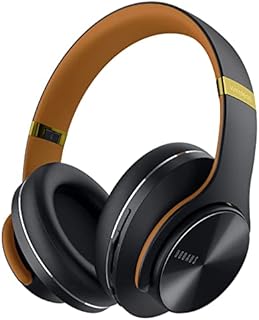 DOQAUS Bluetooth Headphones Over Ear, Foldable Wireless Headphones with 3 EQ Modes, 52 Hrs Playtime, Built-in Mic Wired Mode, Soft Memory-Protein Earmuffs for Home Office Cellphone PC TV (Rose Gold)