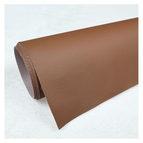 Tissu simili cuir stretch marron 1.6x5m pour travaux manuels et sacs