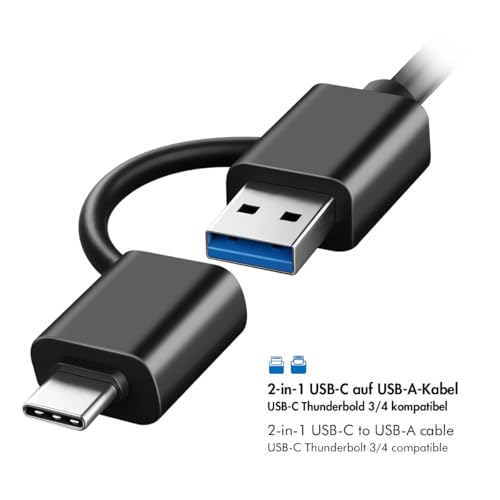 LogiLink 2-portowa podwójna stacja dokująca, USB-C 3.2 Gen1, do dysków twardych 2,5" i 3,5", SSD/HDD, z klonem offline (bez klonowania dysków twardych PC), transmisja danych 5 Gbit/s