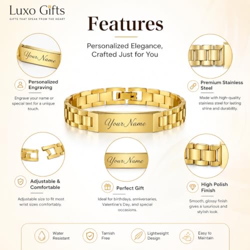 Image of Personalized Name Bracelet for Men & Women | Custom Name Engraved Silver Bracelet | Adjustable Size Stainless Steel Wrist Band | Gift for Birthday, Anniversary & Special Occasions