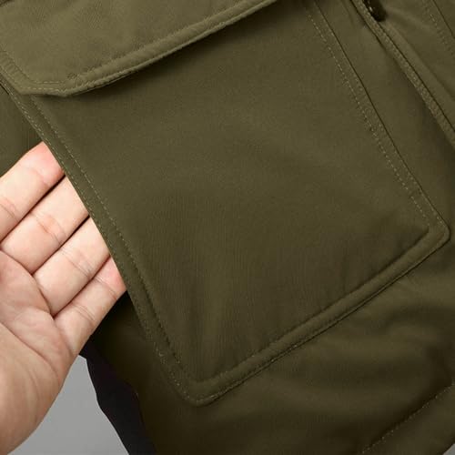 Mens Mid-Length Puffer Jacket Winter Coat with Faux Fur Trim Hooded Waterproof Windproof Padded Down Parka Coats4