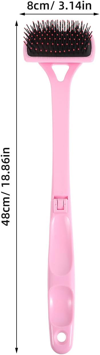 Handheld Back Scratcher: Body Massage Comb for Women Men - Back Scratcher with Airbag Cushion - Long Handle Massager Tool for Home Travel Pink