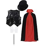 Kinder Zauberer Rollenspiel Kostüm Outfit für Halloween Cosplay Party Dress Up