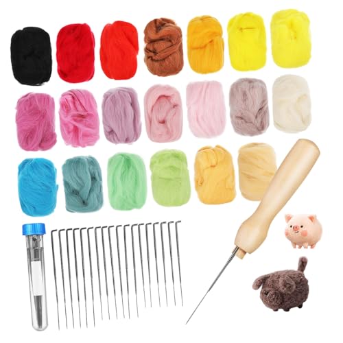 Kit de feutrage laine cardée débutant SHINEOFI pour apprendre le modelage textile
