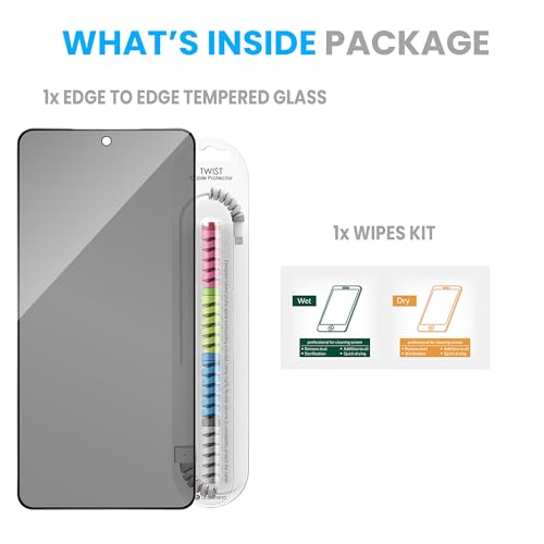 Image of FIRST MART Privacy Tempered Glass for Samsung Galaxy S26 With Cable Guard & Installation Kit | Anti-Spy 9H Screen Protector, Edge-to-Edge, Case-Friendly | Black