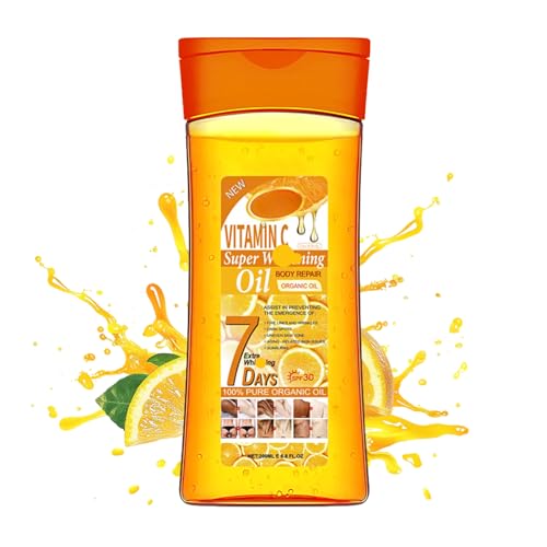 Vitamin C Body Oils for Women Essential Oils for Skin with SPF30&Night Repair Brightening Anti-Aging Face&Firming Body Oil for Dry Skin Dark Spots Uneven Tone&Wrinkles Glow Oils Body Care 200ml