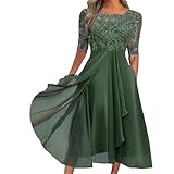 Robe de Cocktail élégante pour mère de la mariée, en Dentelle, Manches 3/4, pour Femme, Tenue cérémonie invitée Mariage