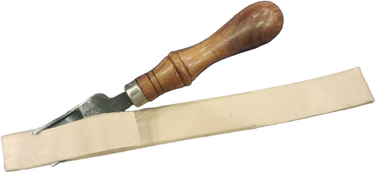 Machobcraft Leather Edge Skiving Beveler Tool Set Wide Mouth Leathercraft Edge Skiving Beveler Leather Edge Trimmer with Wooden Handle