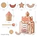 Promise Babe Montessori Spielzeug Baby Holzspielzeug,5 in 1 Rosa Schloss Lernspielzeug Motorikwürfel Sensorik Motorikspielzeug Activity Würfel Motorikschleife Geschenk Baby Mädchen Aktivitätswürfel 3+