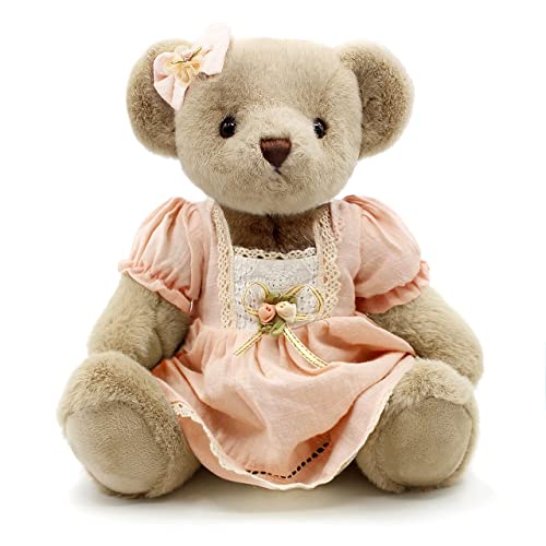suepcuddly Jointed Teddy Bear Stuffed Animals Small Soft Plush Toy with Cloth (Pink 13Inch)