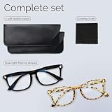 2 Pack Blue Light Blocking Glasses, Computer Reading/Gaming/TV/Phones Glasses for Women Men,Anti Eyestrain & UV Glare (Matte Black+Tortoise)