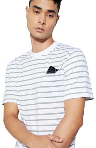Image of Max Men's Cotton Regular Fit URB N Striped T-Shirt
