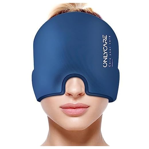 ONLYCARE Gorro Migraña, Mejorado Antifaz Migraña Frio Sin Sabor, Gel Envolvente de 360°, Para Aliviar Migraña, Sinusitis, Estrés y Dolores de Cabeza Frontales