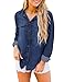 Luvamia Women's Blue Indigo Dark Blue Blouses - Fashion 2024 Top Size Large 12 14