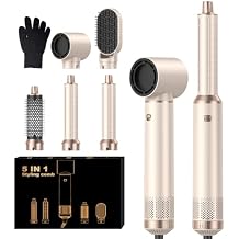 5 in 1 Blow Dryer Brush, Negative Ion Hair Dryer Brush Set Upgrade Hot Air Brush Air Styler Curling Wrap Air Curler, Curling Iron Hair Styling Tools As A Gift for Straight/Curl/Drying/Smoothing