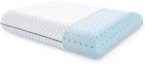 Miniatura 2 de WEEKENDER Almohada de espuma viscoelástica de gel, 1 paquete tamaño Queen, funda lavable de primera calidad, color blanco y almohada de espuma