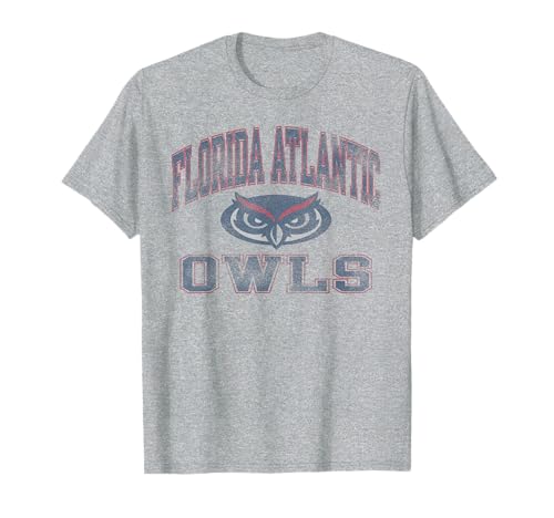 Florida Atlantic Owls Vintage Worn Gray Officially Licensed T-Shirt