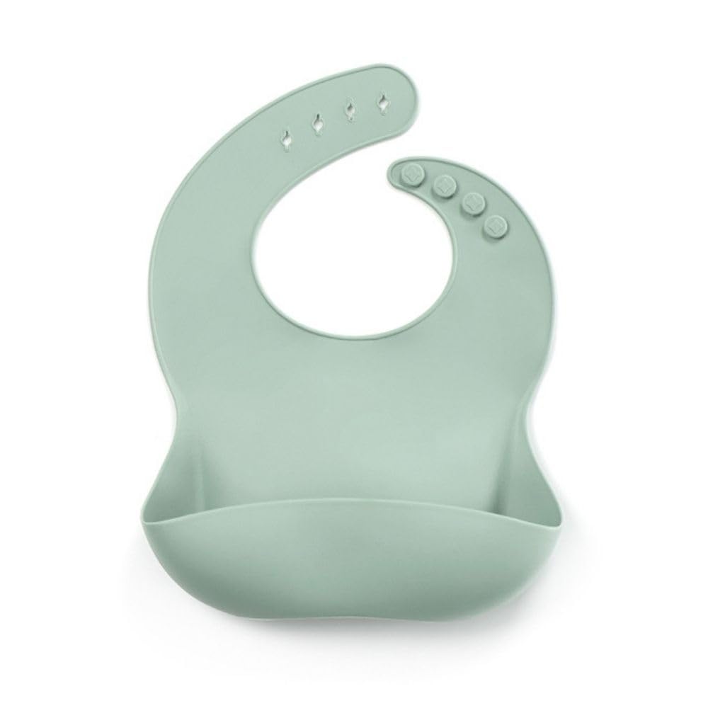 Jané Silicone Bib, Roll, Waterproof, Quick-Drying, 4 Adjustment Sizes, BPA Free, Dishwasher Safe, Green