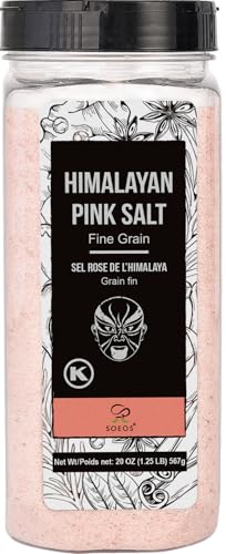 Soeos Himalayan Salt - Fine Grain, 20 oz, Himalayan Pink