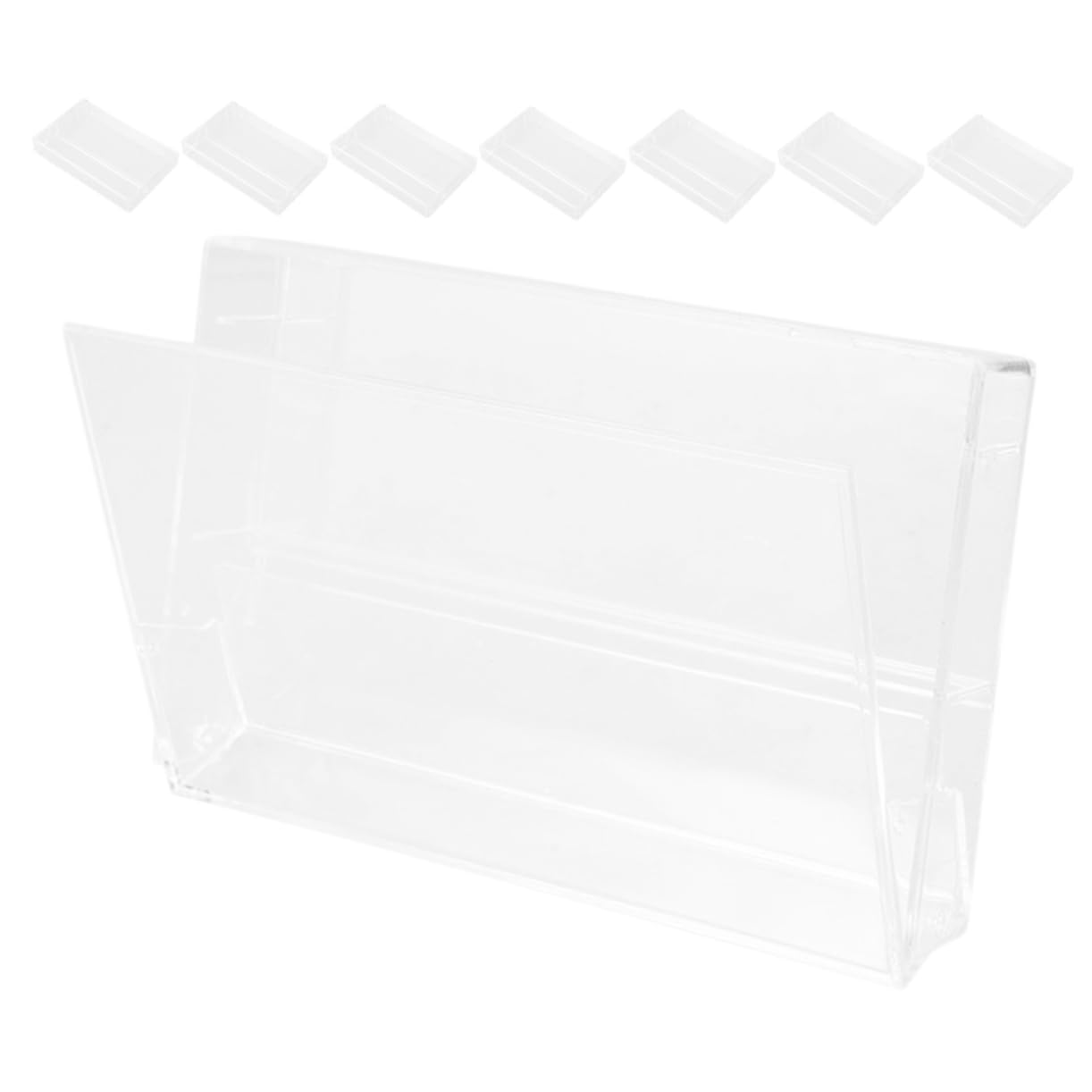 Cabilock 8Pcs Retro Clear Cassette Storage Box Compact Organizer for Audio Tapes with Note Holder Portable Cassette Case for Home Office and Travel