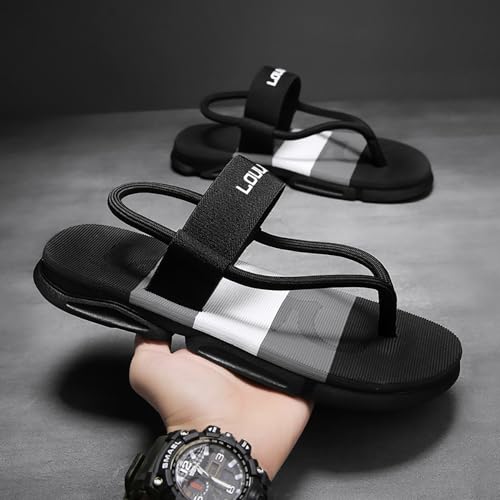 Dual-Purpose Men's Sandals Outdoor Leisure Beach Shoes with Thick Anti-Slip Sole (Black, Adult, Men, 6.5, Numeric, US Footwear Size System, Medium)3