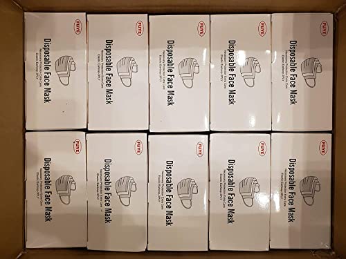 [Pack Of 2000] Fuye Blue Disposable Face Masks | Protective 3-Ply Breathable Comfortable Nose/Mouth Coverings For Home & Office | Elastic Ear Loop 3-Layer Safety Shield For Adults/Kids. #TOP5